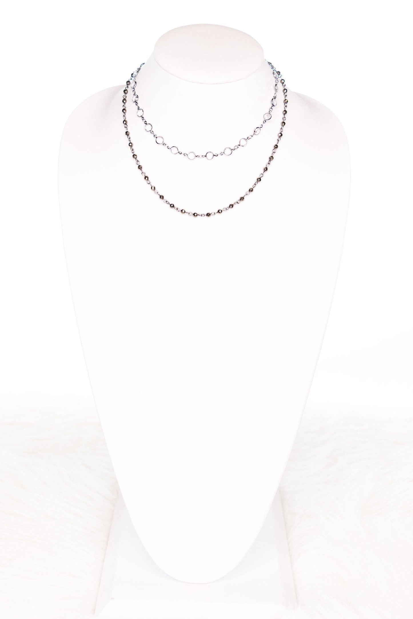 Kadee Necklace in Clear/Hematite