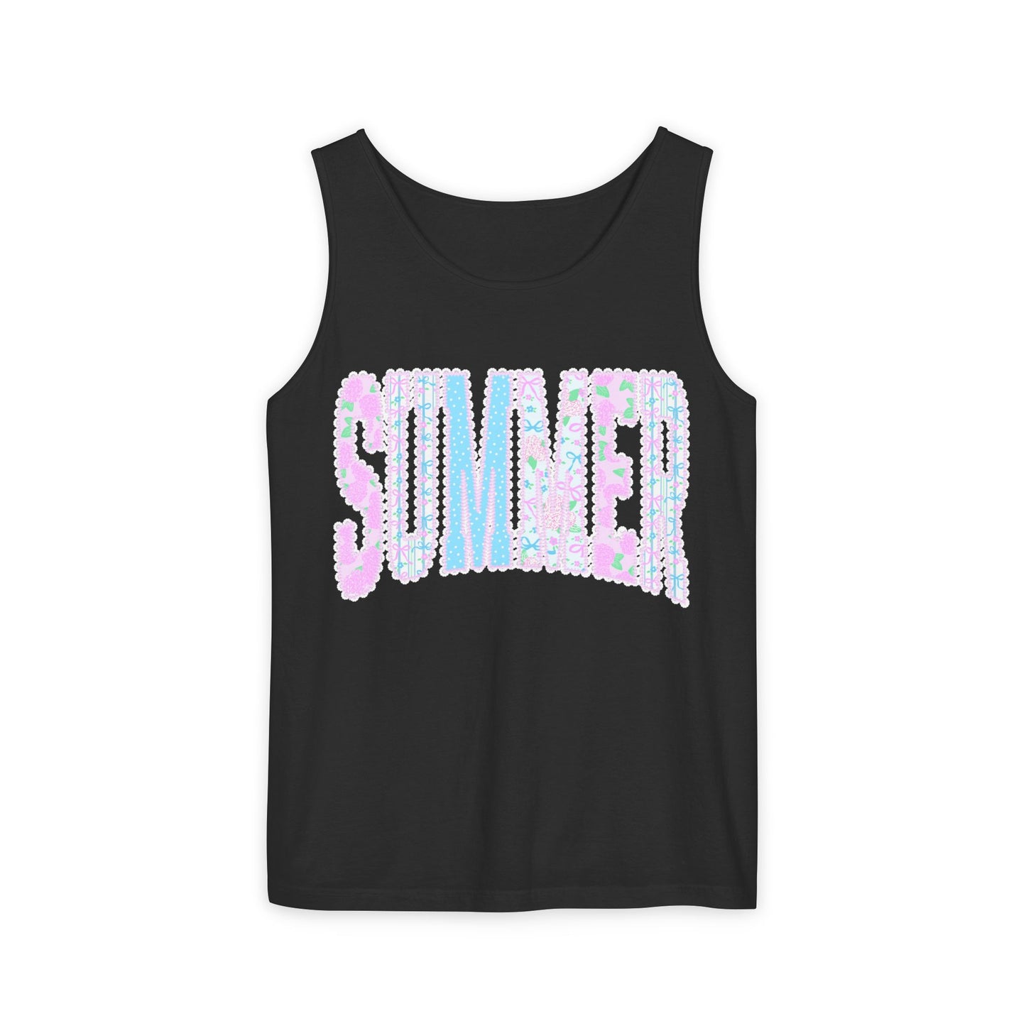 Summer Floral Tank Top — Pastel Beach Vibe Graphic Tank