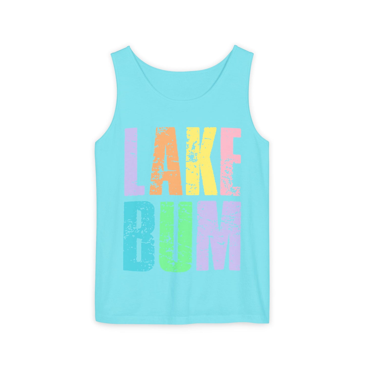 Lake Bum Tank Top — Bright Retro Lakeside Graphic Tank