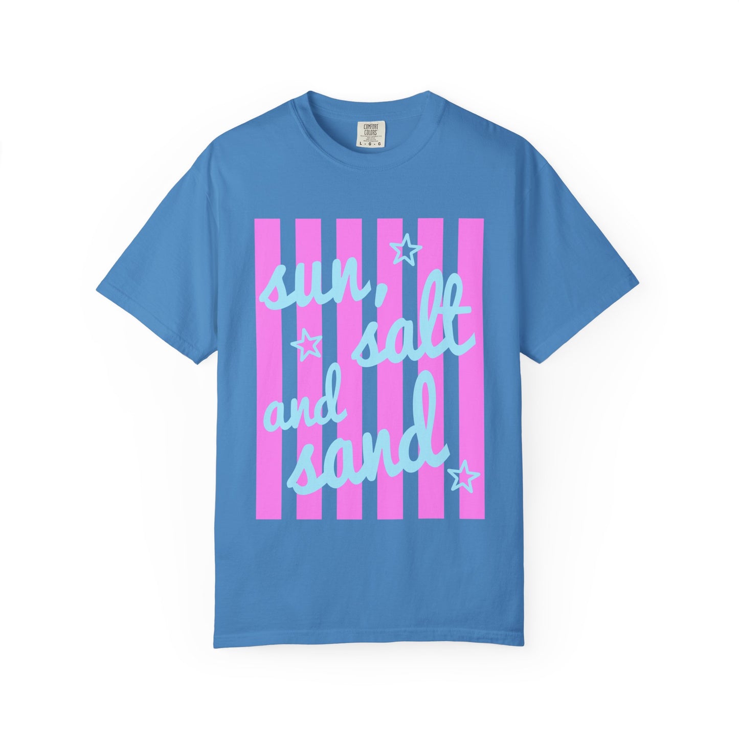 Sun, Salt and Sand Beach T-Shirt — Retro Striped Summer Tee
