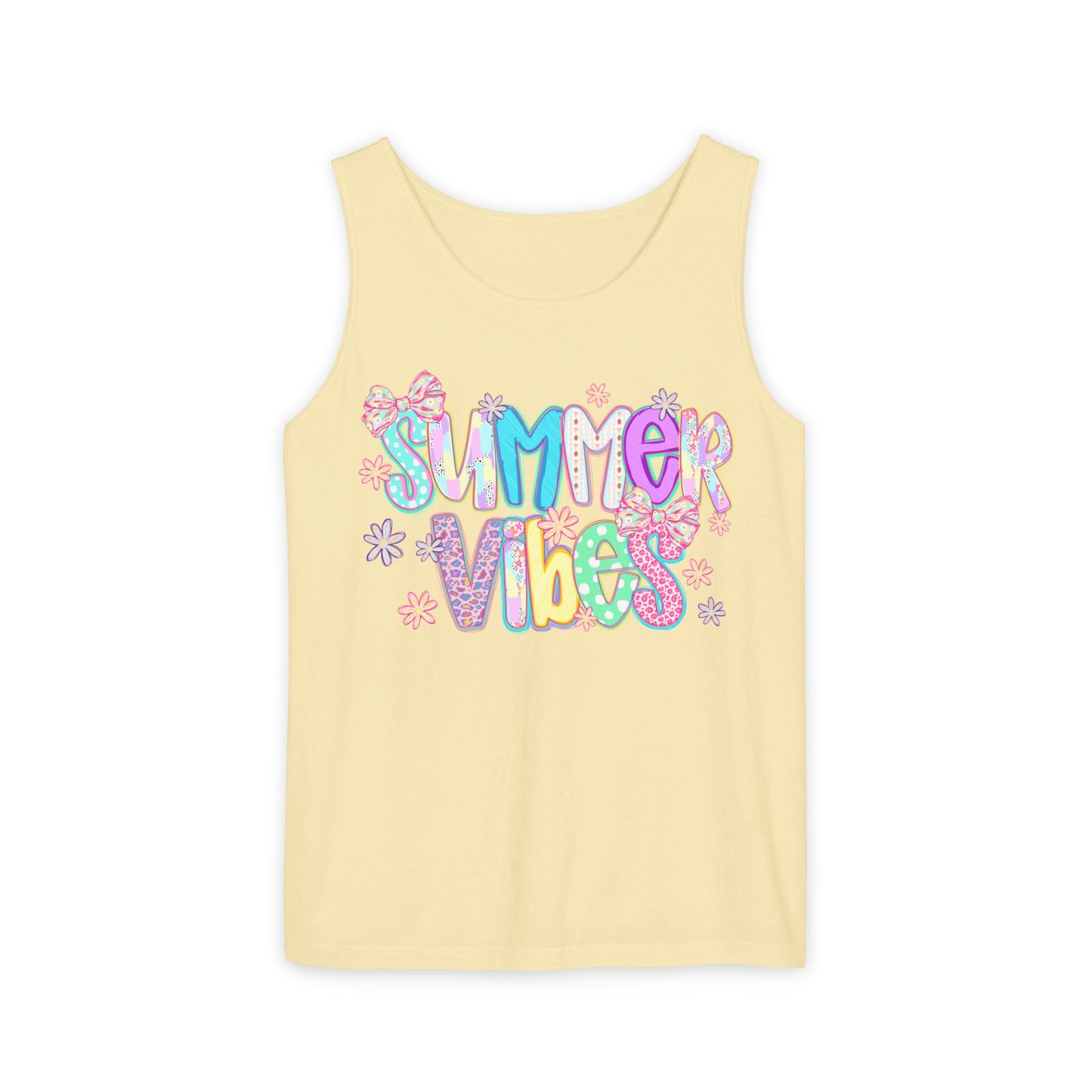 Summer Vibes Tank Top — Colorful Retro Graphic Beach Shirt