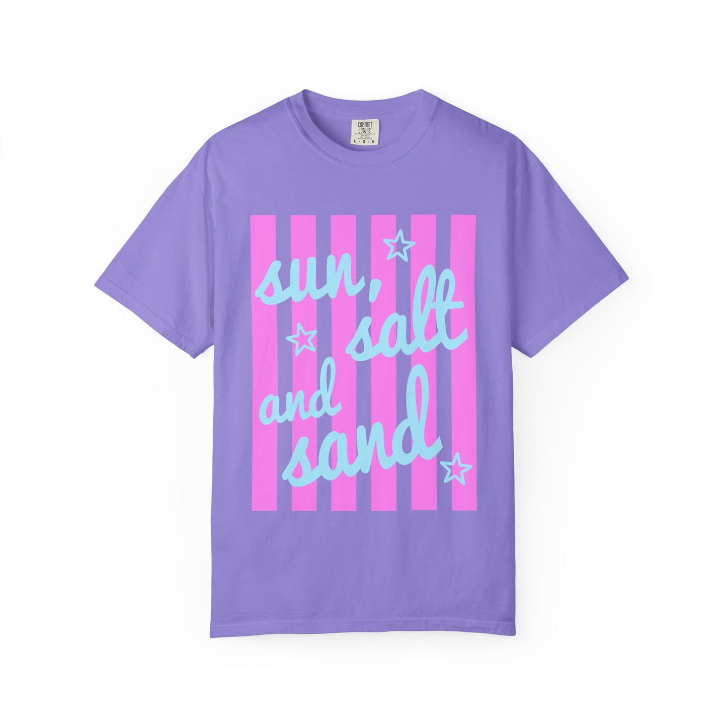 Sun, Salt and Sand Beach T-Shirt — Retro Striped Summer Tee