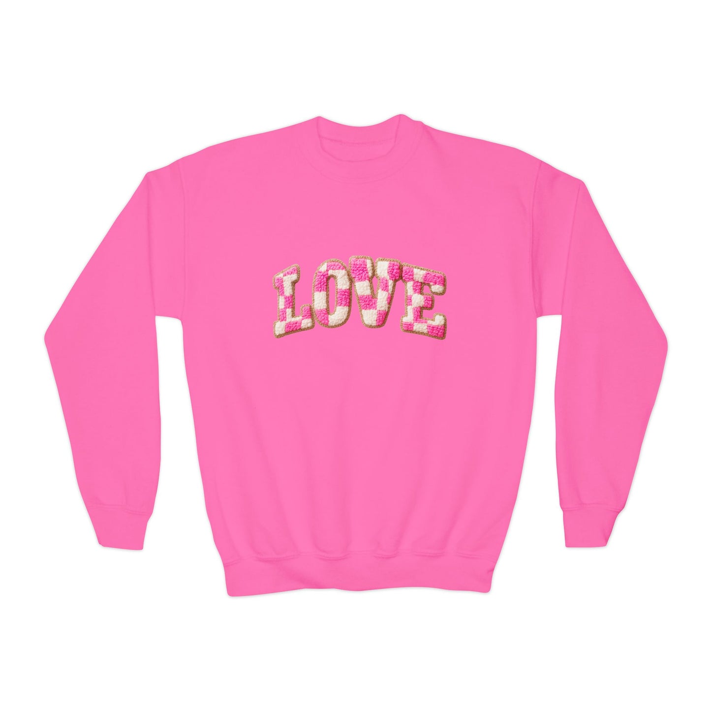 Kids Heart Smile Crewneck Sweatshirt — Colorful Hearts & Smiley Face Design