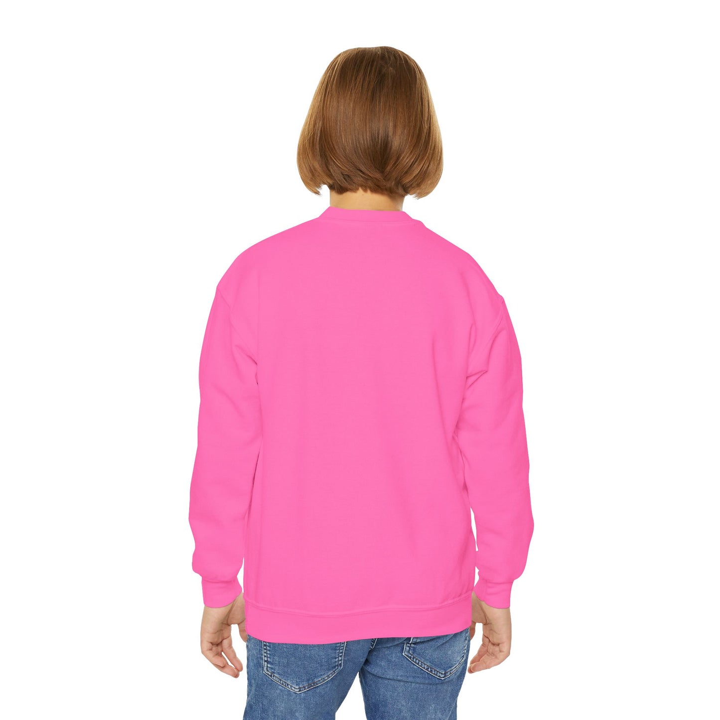 Kids Heart Smile Crewneck Sweatshirt — Colorful Hearts & Smiley Face Design