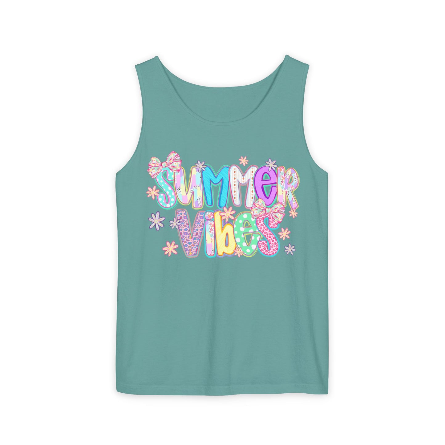 Summer Vibes Tank Top — Colorful Retro Graphic Beach Shirt