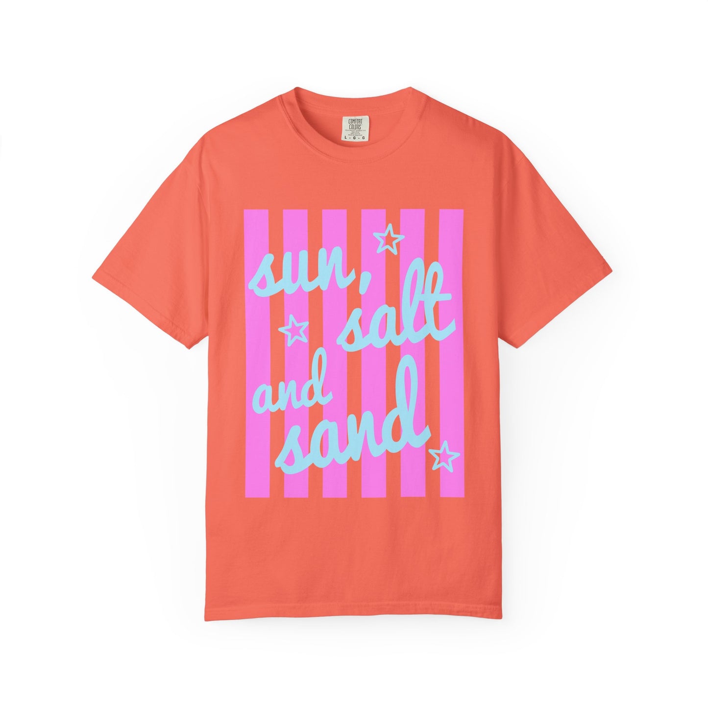 Sun, Salt and Sand Beach T-Shirt — Retro Striped Summer Tee