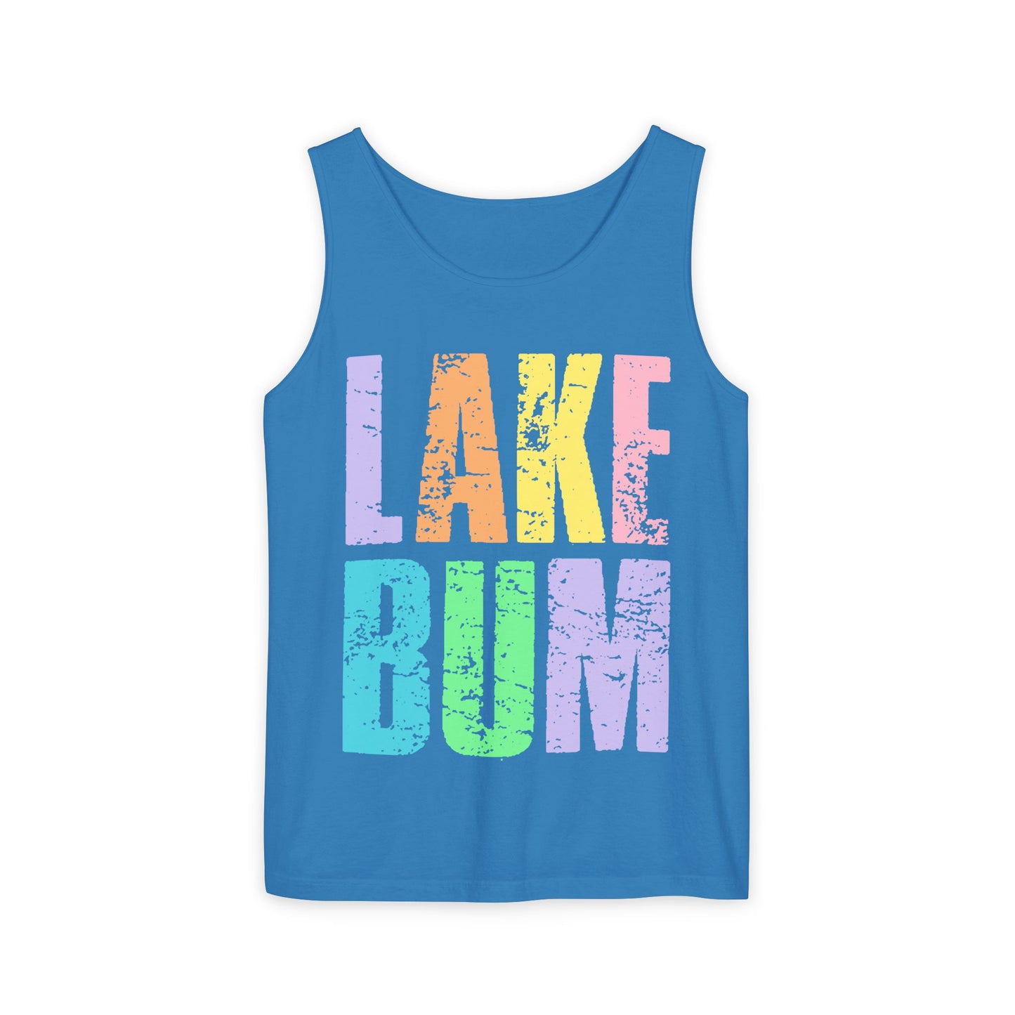 Lake Bum Tank Top — Bright Retro Lakeside Graphic Tank