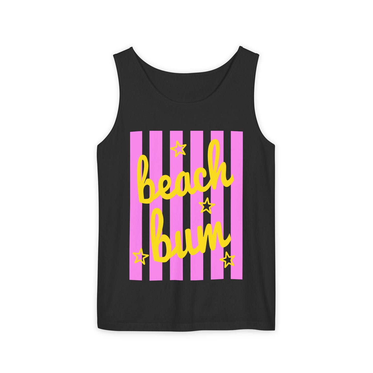 Beach Bum Tank Top — Retro Striped Summer Graphic Tank
