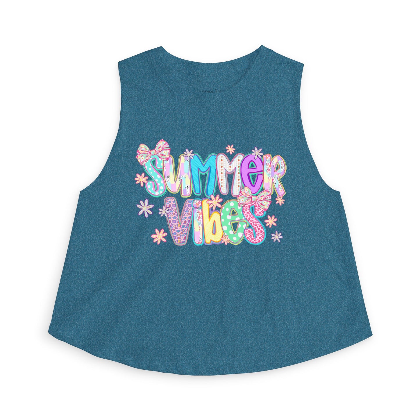 Summer Vibes Crop Top — Women's Bright Beachy Graphic Tank