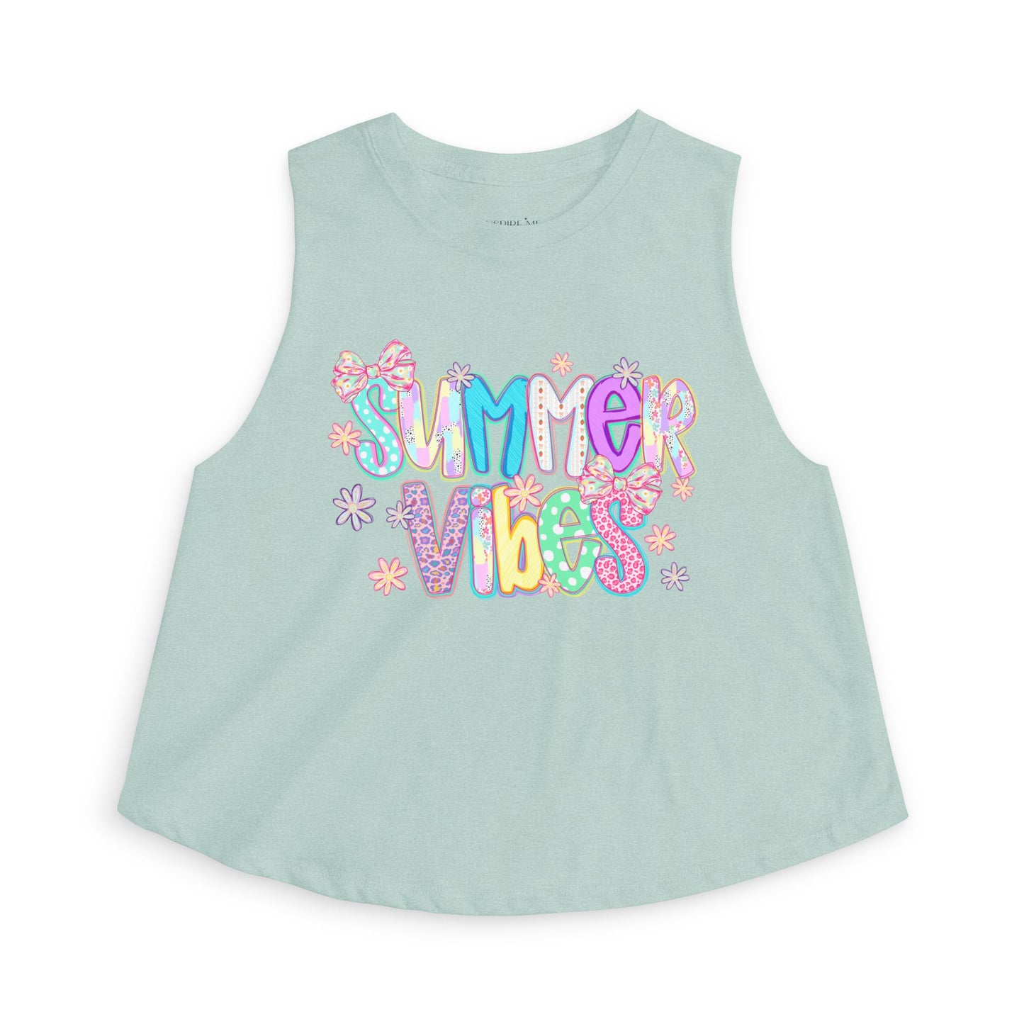 Summer Vibes Crop Top — Women's Bright Beachy Graphic Tank