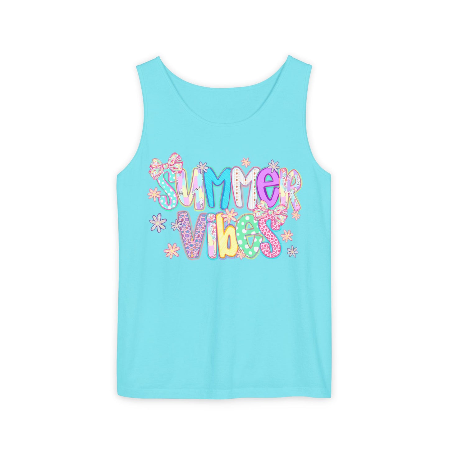 Summer Vibes Tank Top — Colorful Retro Graphic Beach Shirt