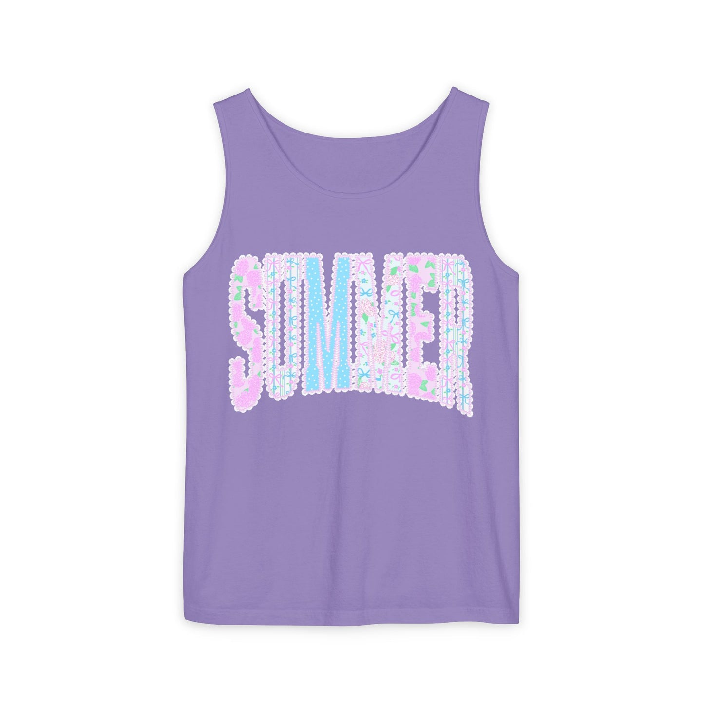 Summer Floral Tank Top — Pastel Beach Vibe Graphic Tank