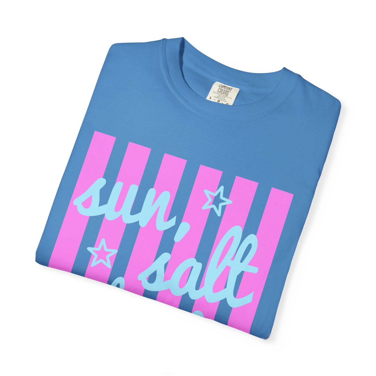 Sun, Salt and Sand Beach T-Shirt — Retro Striped Summer Tee