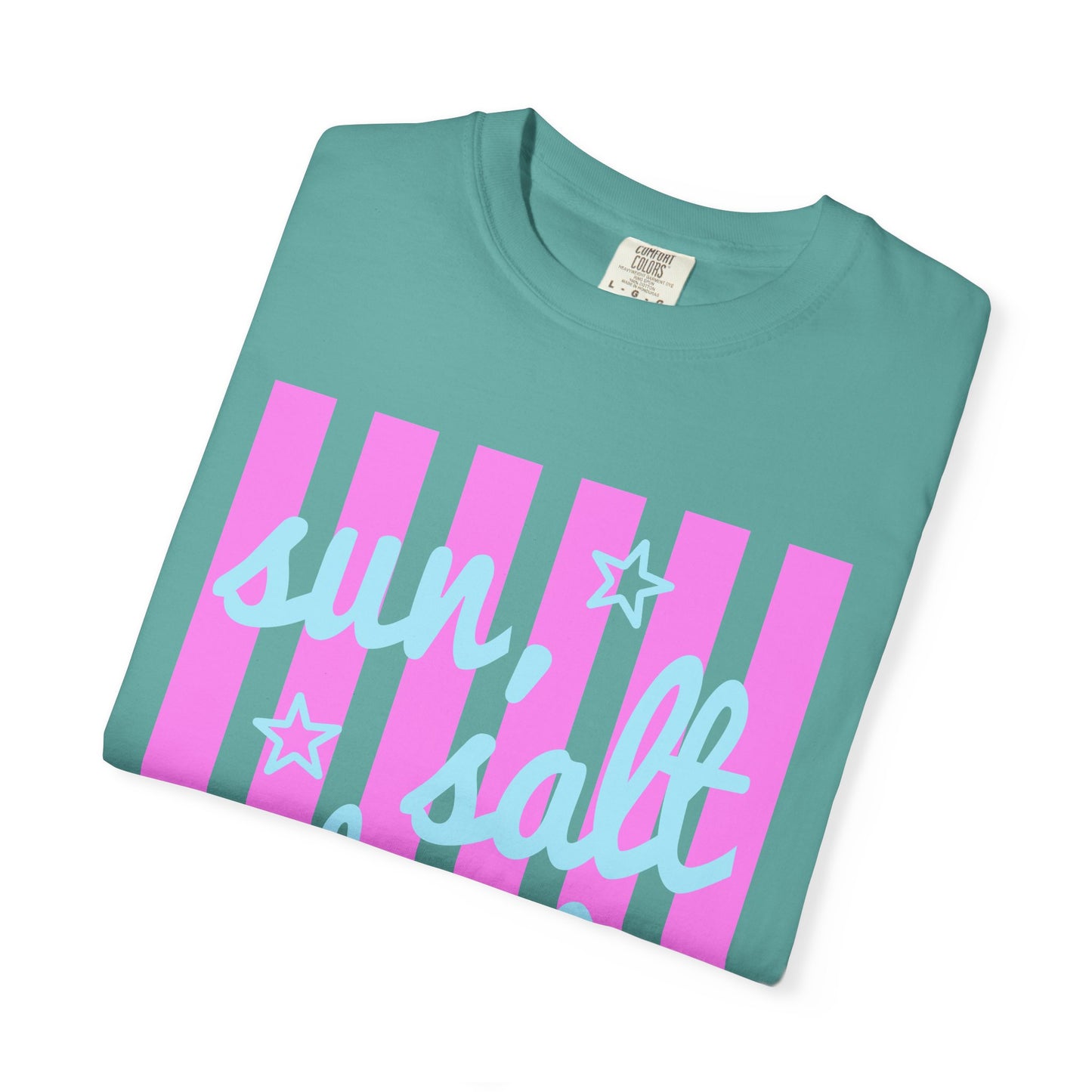Sun, Salt and Sand Beach T-Shirt — Retro Striped Summer Tee