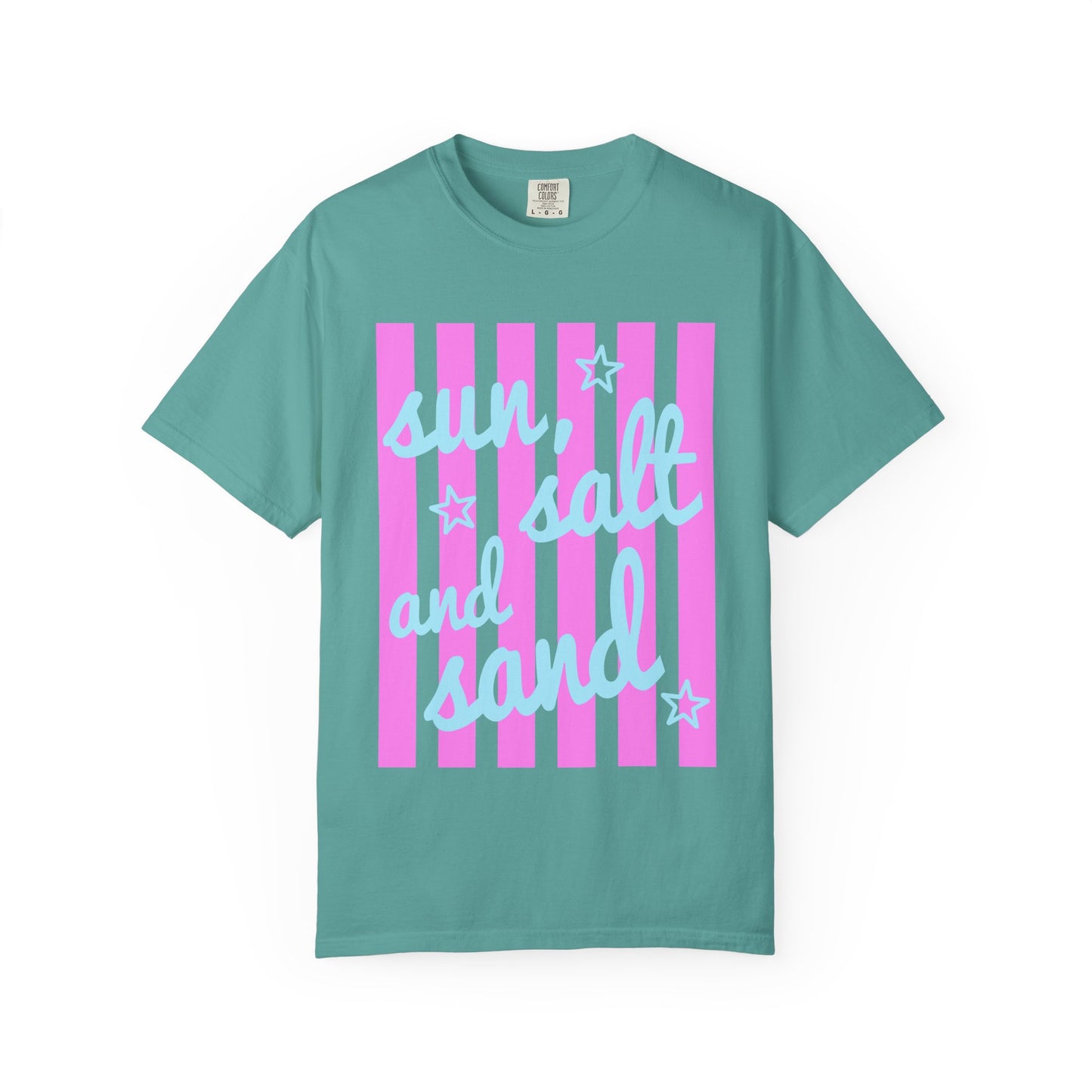 Sun, Salt and Sand Beach T-Shirt — Retro Striped Summer Tee