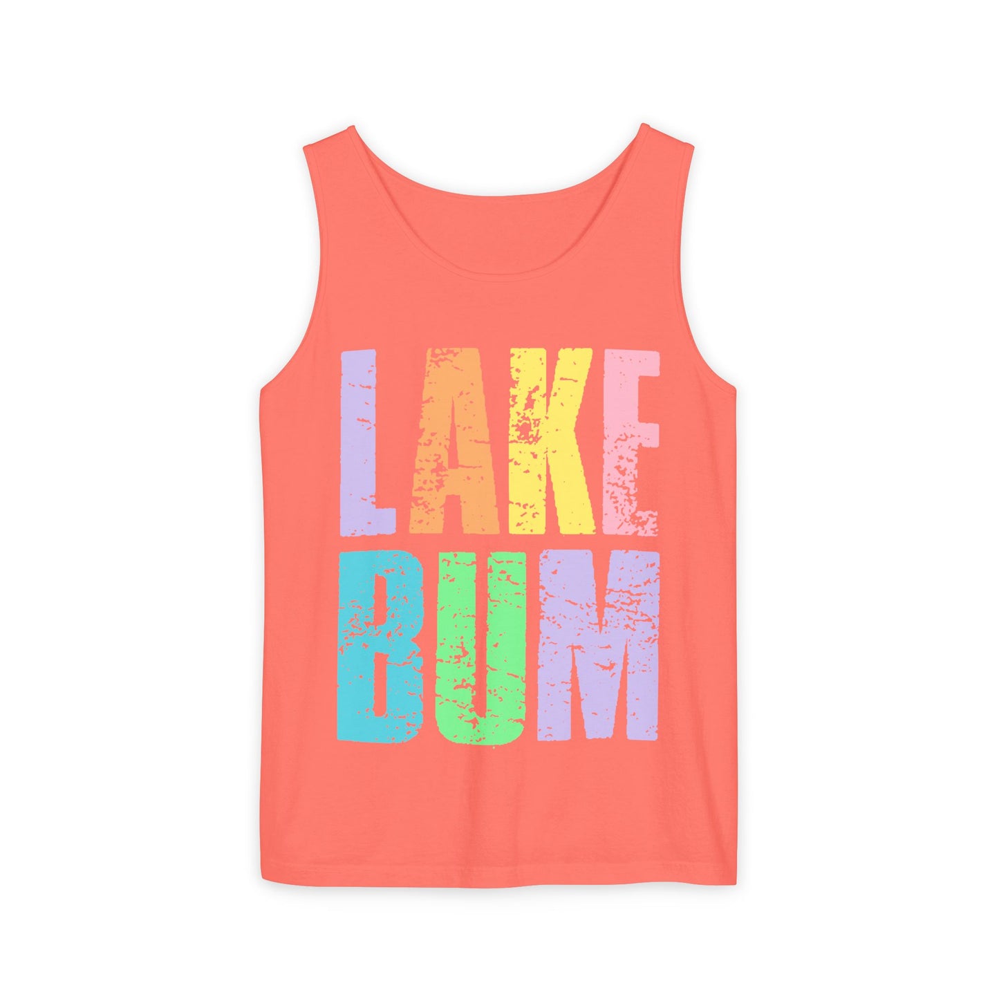 Lake Bum Tank Top — Bright Retro Lakeside Graphic Tank