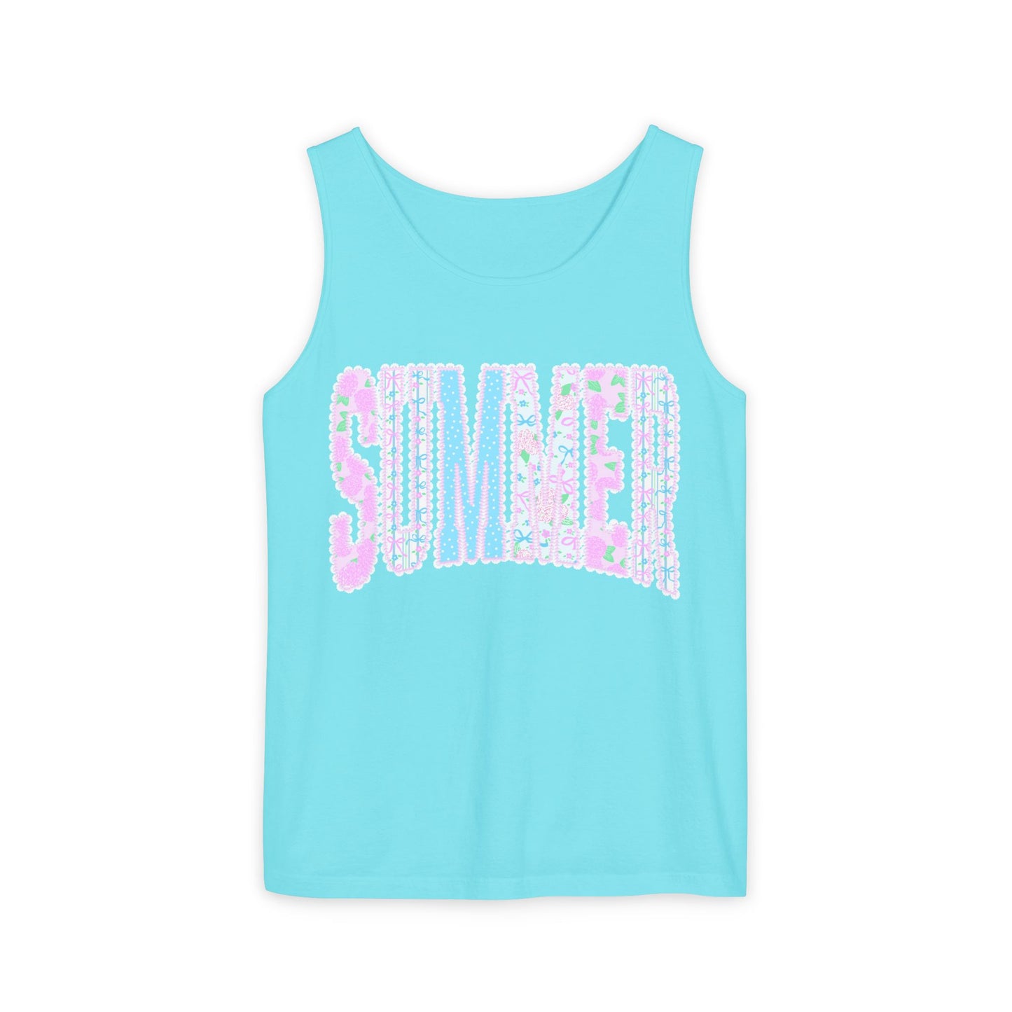Summer Floral Tank Top — Pastel Beach Vibe Graphic Tank