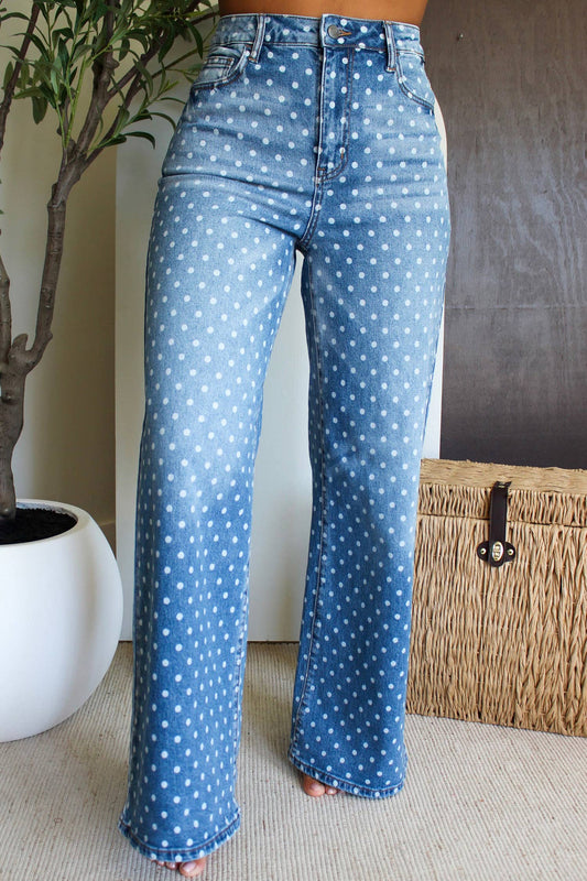 LDC Polka Dot High Waist Shift Jeans
