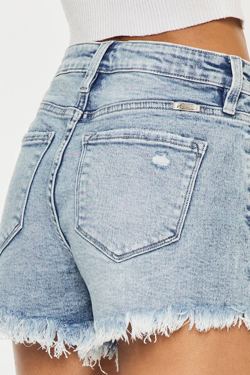 HIGH RISE FRAY HEM SHORTS-KC6321M