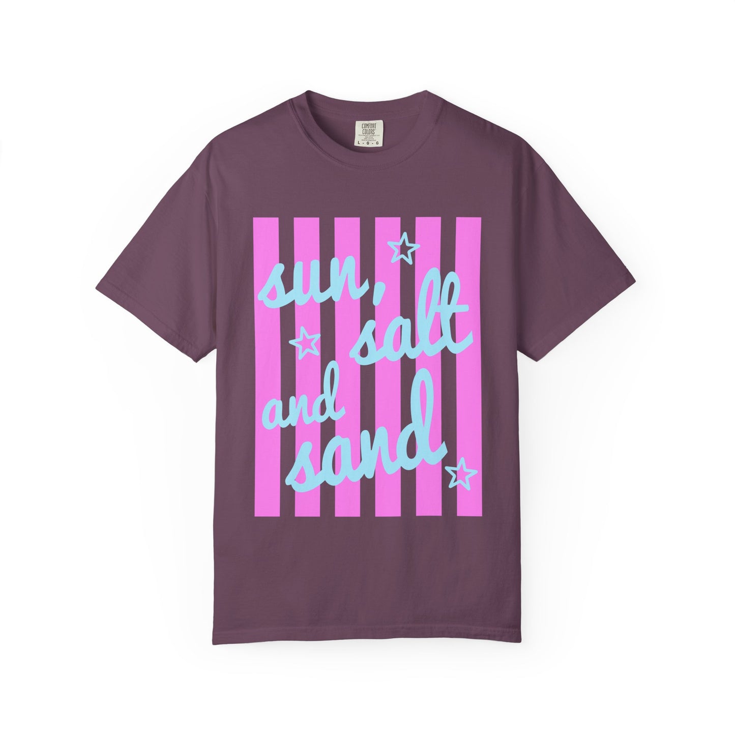 Sun, Salt and Sand Beach T-Shirt — Retro Striped Summer Tee