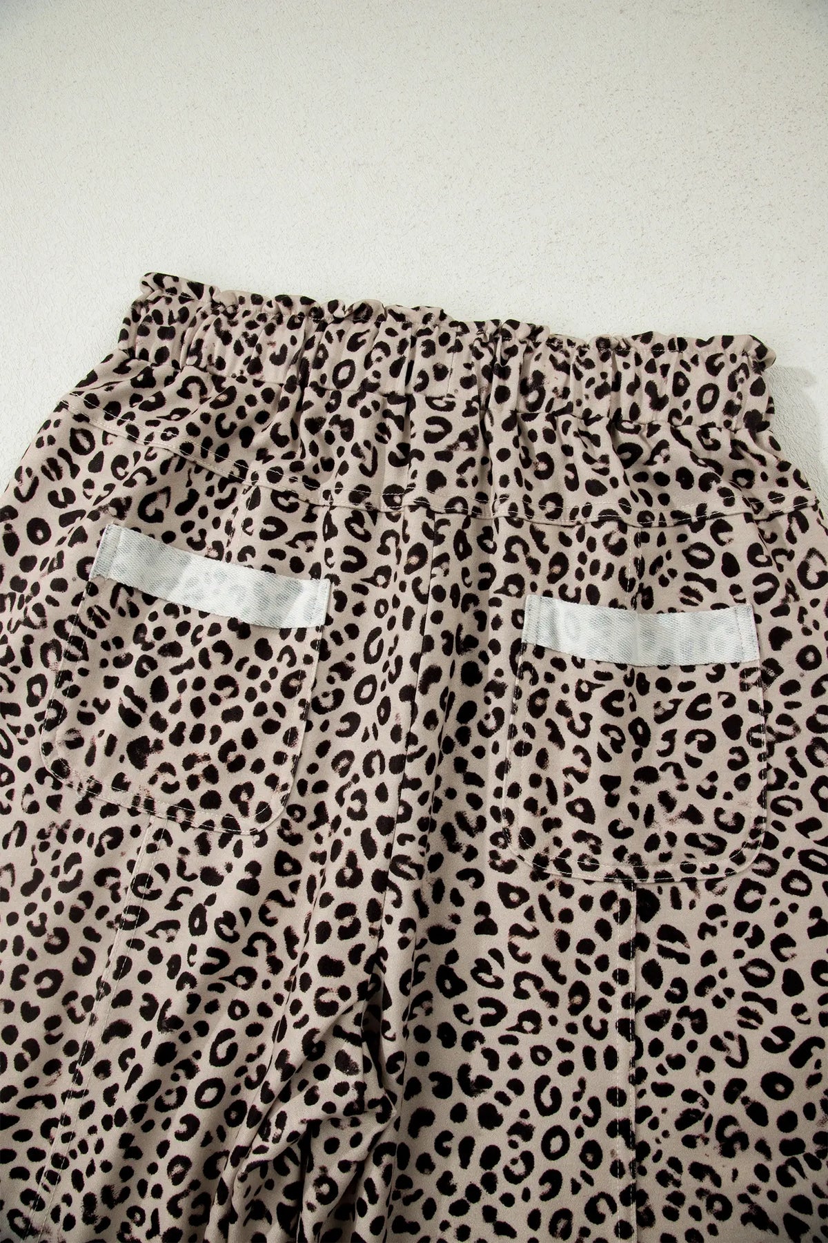 Animal Print Wide Leg Terry Knit Pants