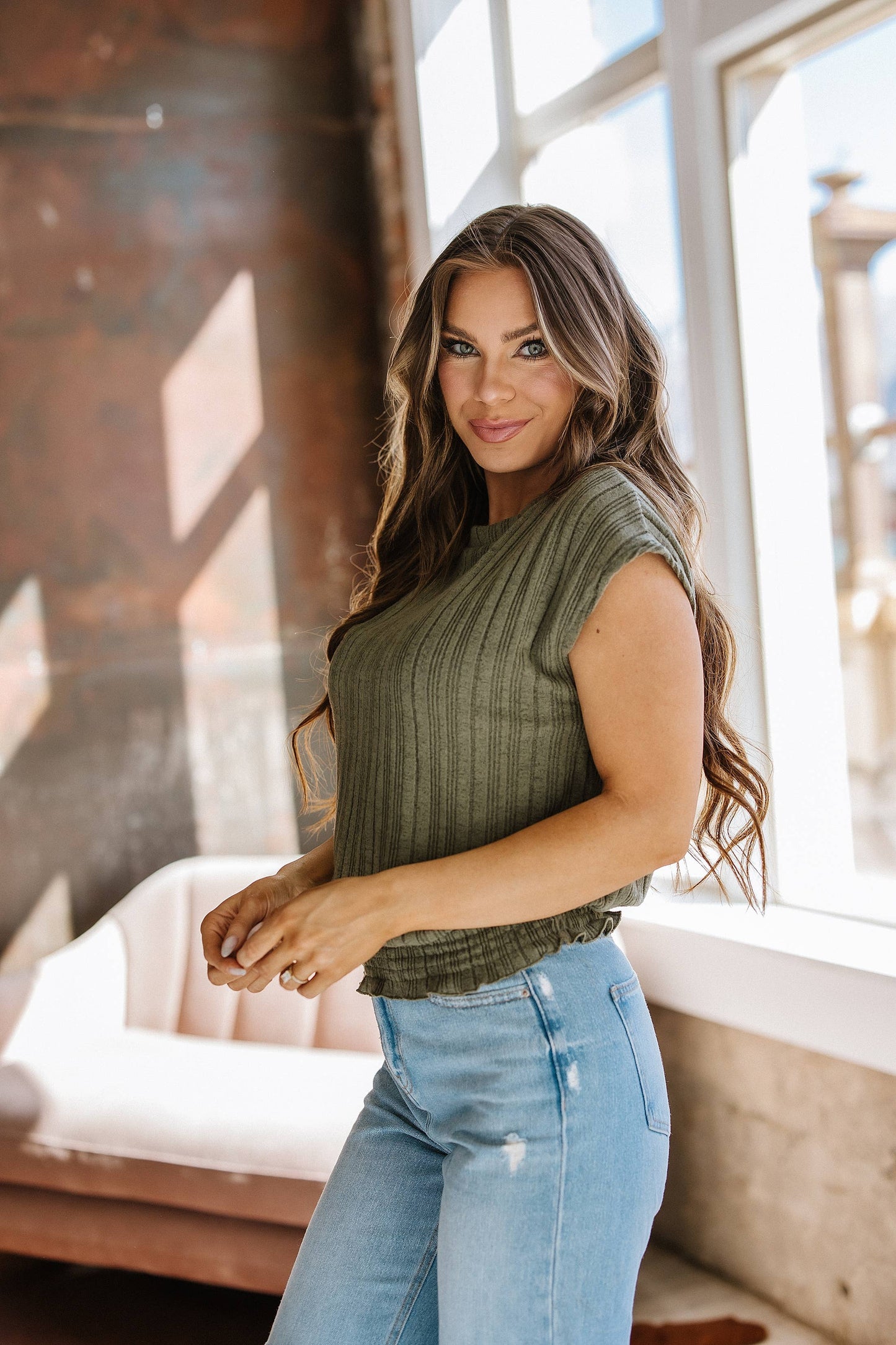 Lily Smocked Bottom Casual Top