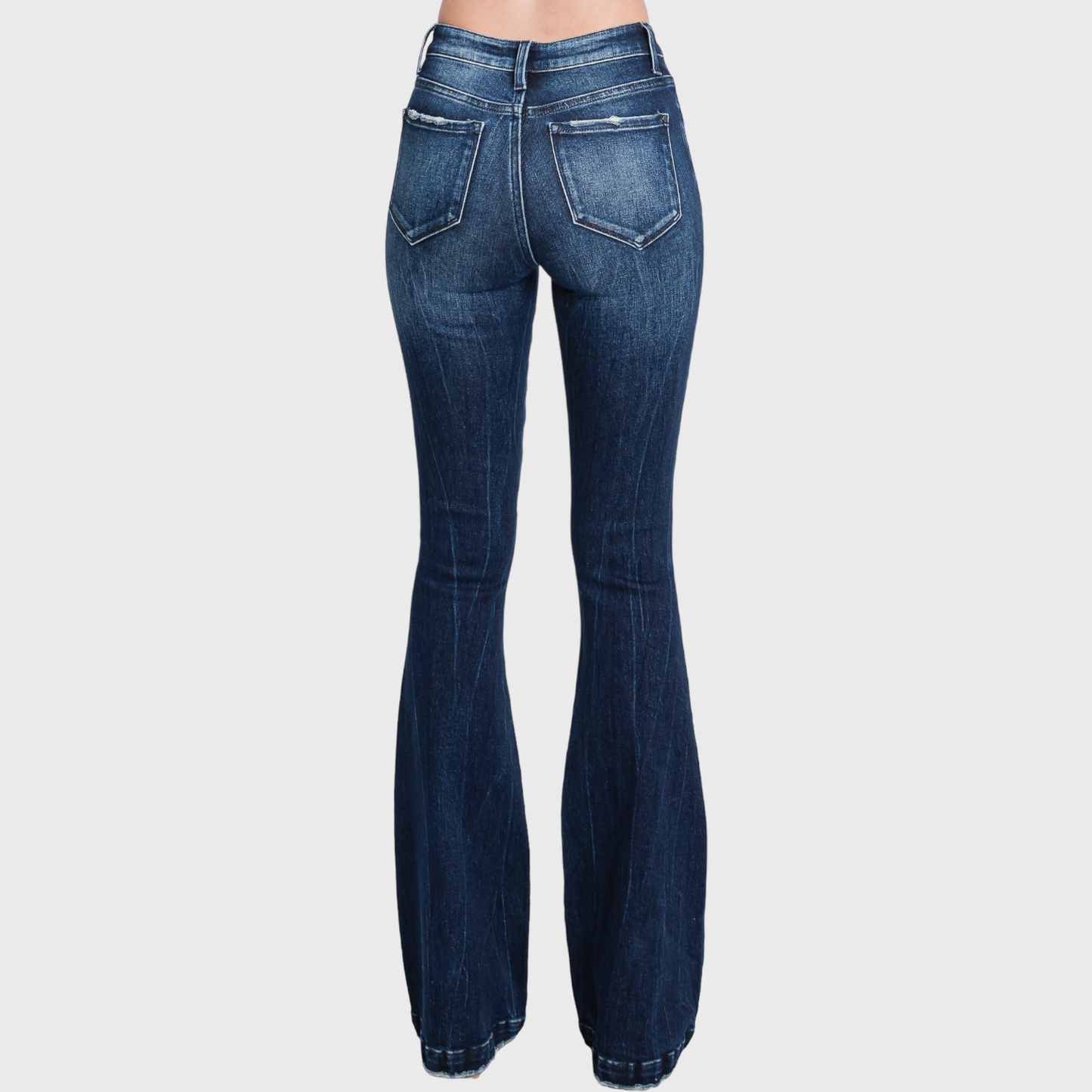 TZ929MF-MD (PETITE) - DISTRESSED MID RISE STRETCH FLARE