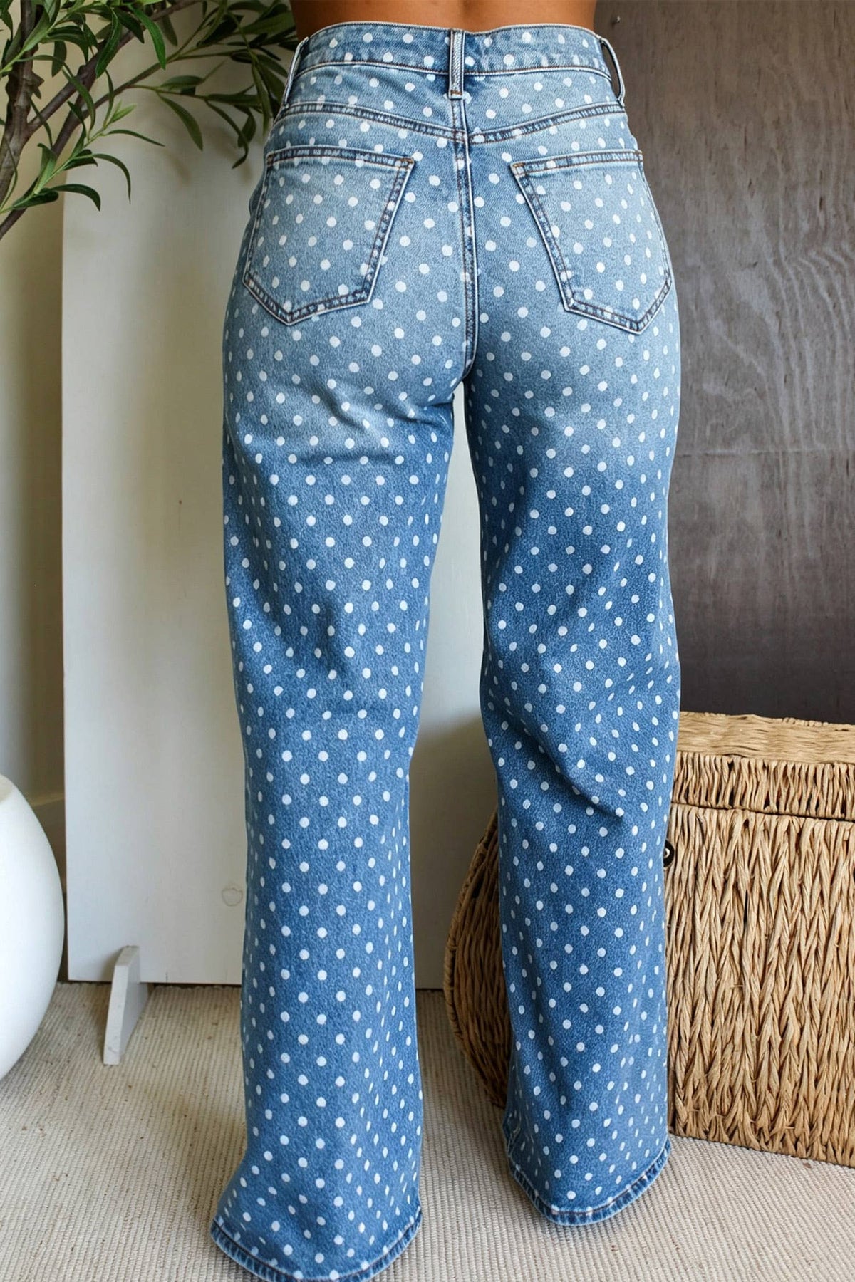 LDC Polka Dot High Waist Shift Jeans