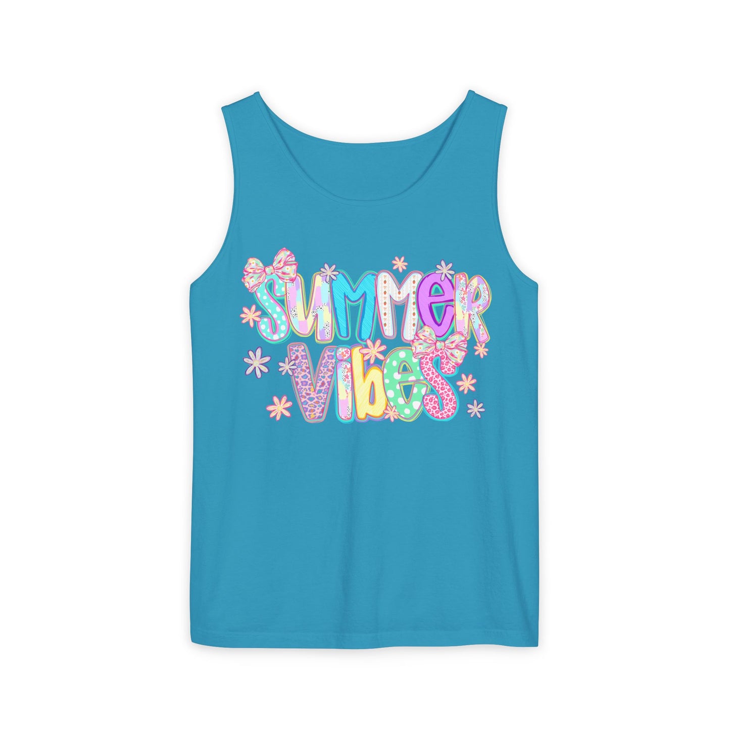 Summer Vibes Tank Top — Colorful Retro Graphic Beach Shirt