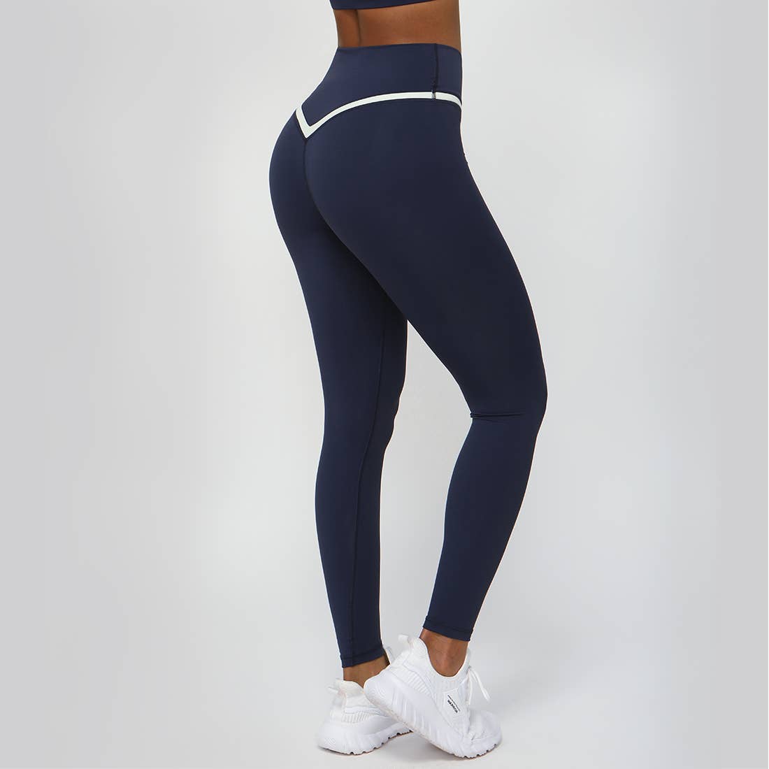 Women Color Block Fitness Cross Waist Sport Yoga Leggings