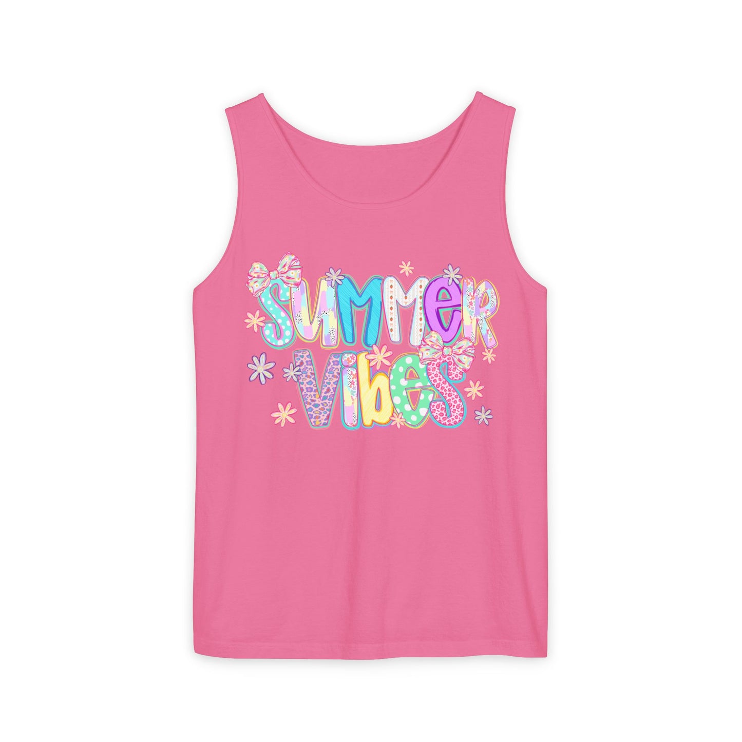 Summer Vibes Tank Top — Colorful Retro Graphic Beach Shirt