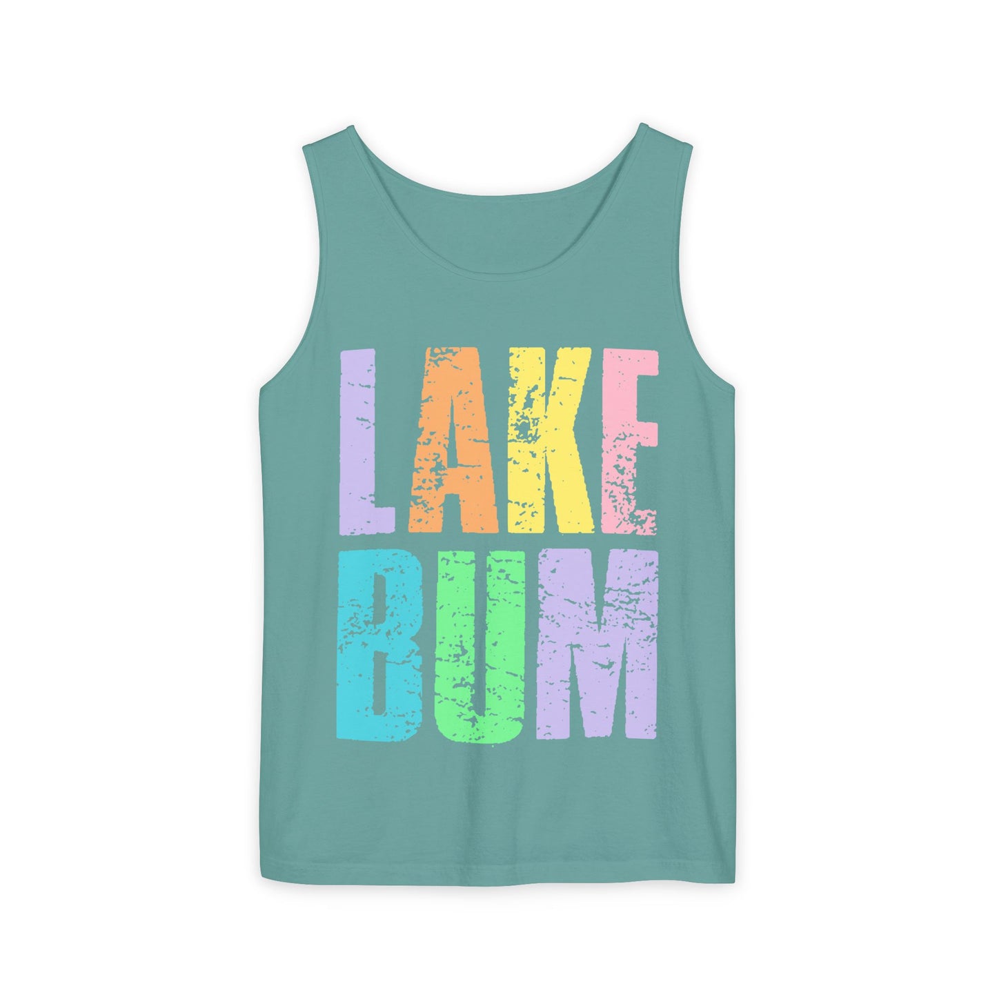 Lake Bum Tank Top — Bright Retro Lakeside Graphic Tank