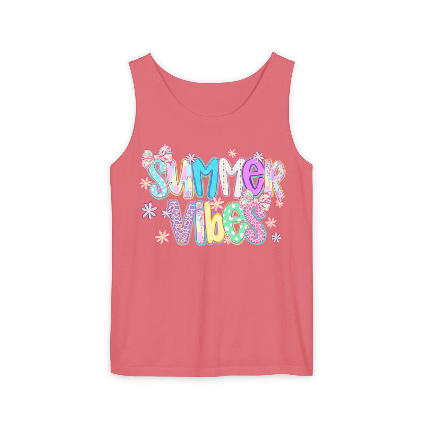Summer Vibes Tank Top — Colorful Retro Graphic Beach Shirt