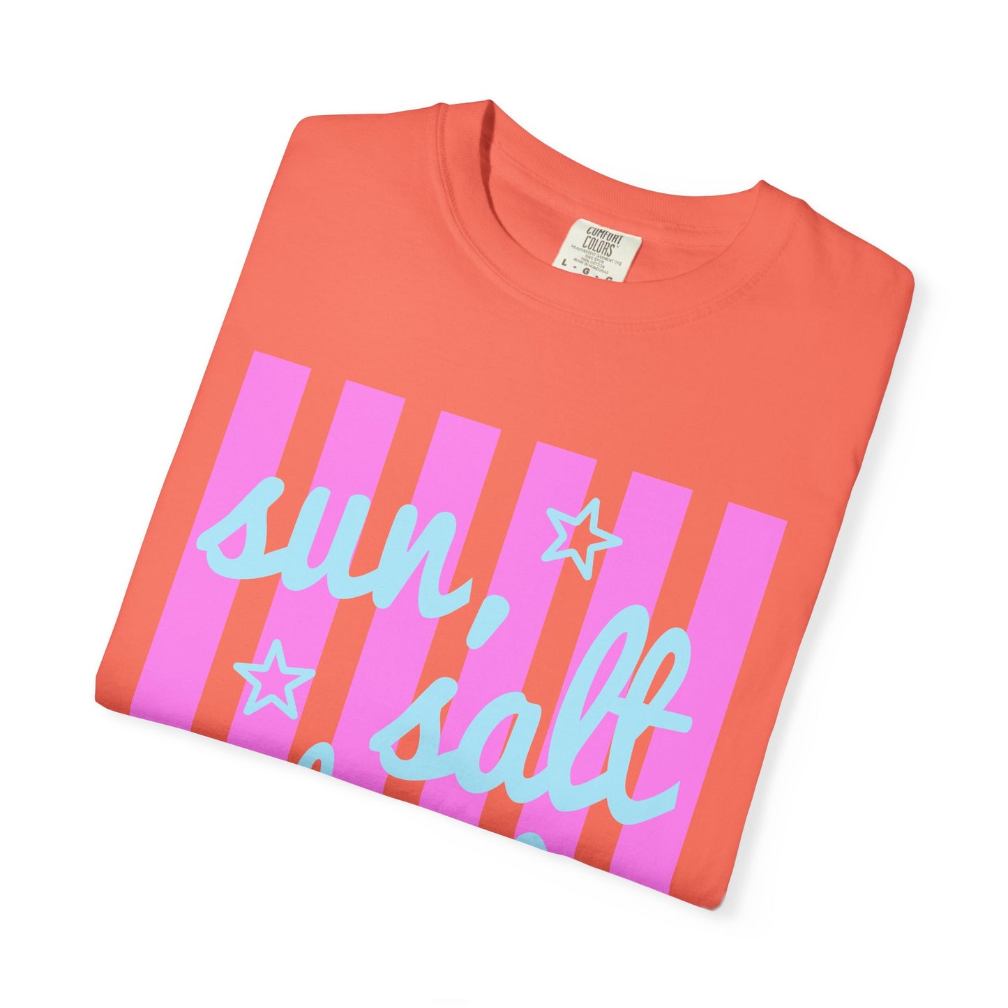 Sun, Salt and Sand Beach T-Shirt — Retro Striped Summer Tee