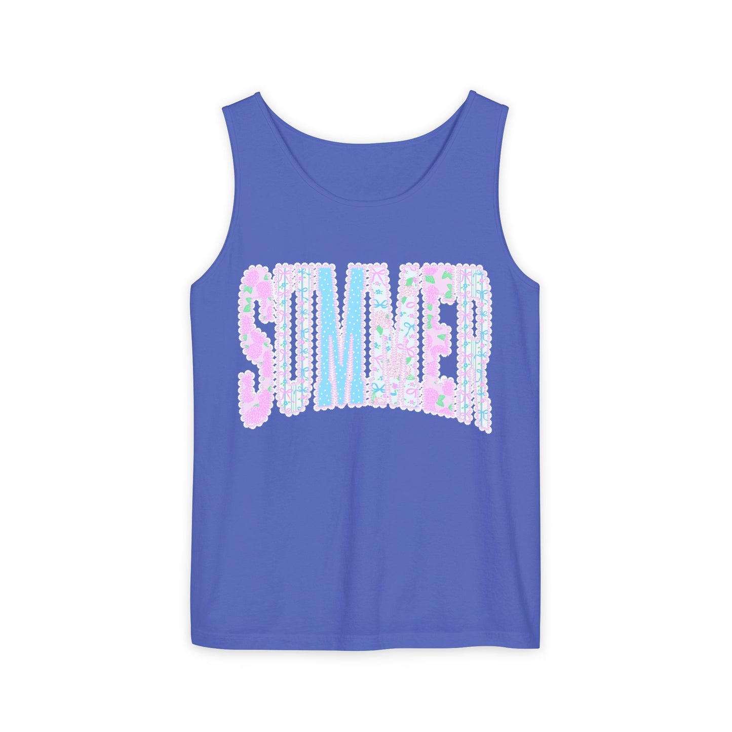 Summer Floral Tank Top — Pastel Beach Vibe Graphic Tank
