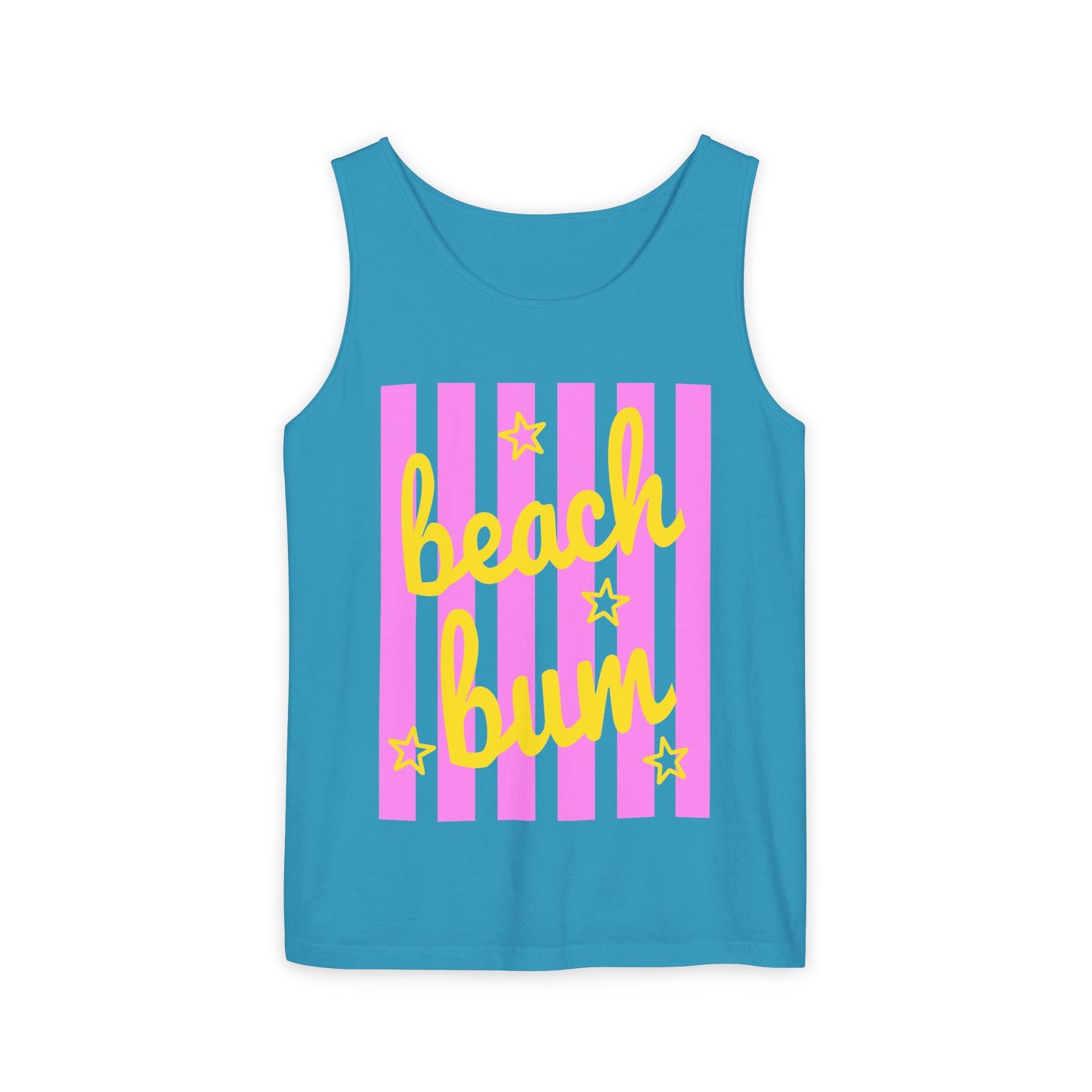 Beach Bum Tank Top — Retro Striped Summer Graphic Tank