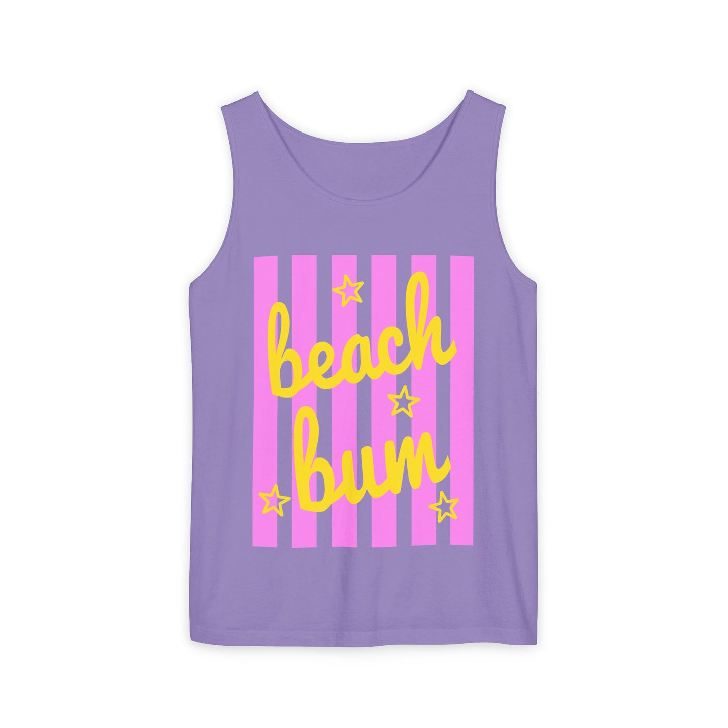 Beach Bum Tank Top — Retro Striped Summer Graphic Tank