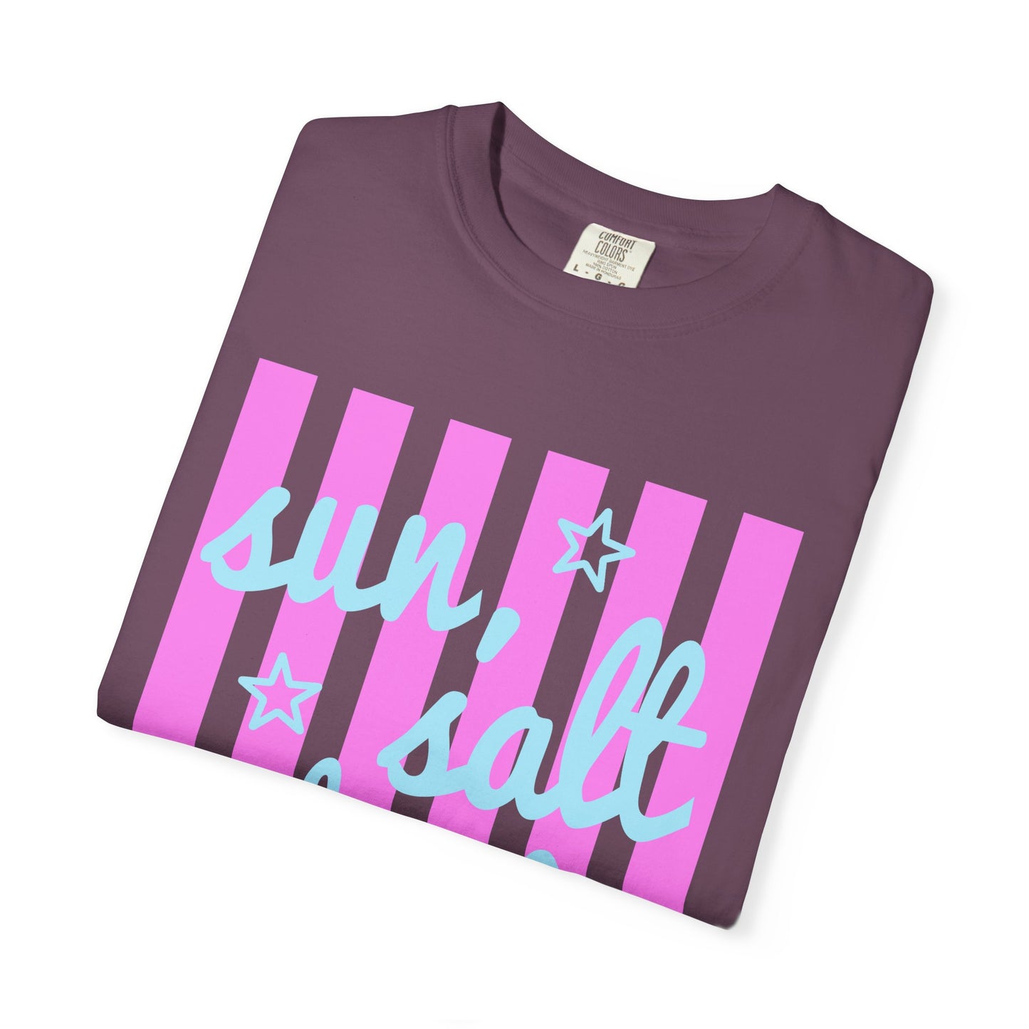 Sun, Salt and Sand Beach T-Shirt — Retro Striped Summer Tee