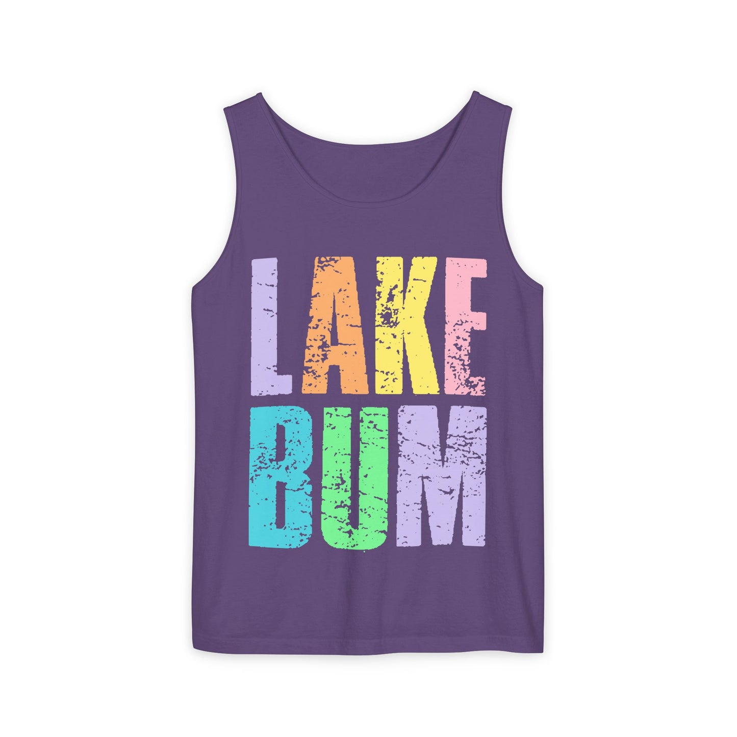 Lake Bum Tank Top — Bright Retro Lakeside Graphic Tank