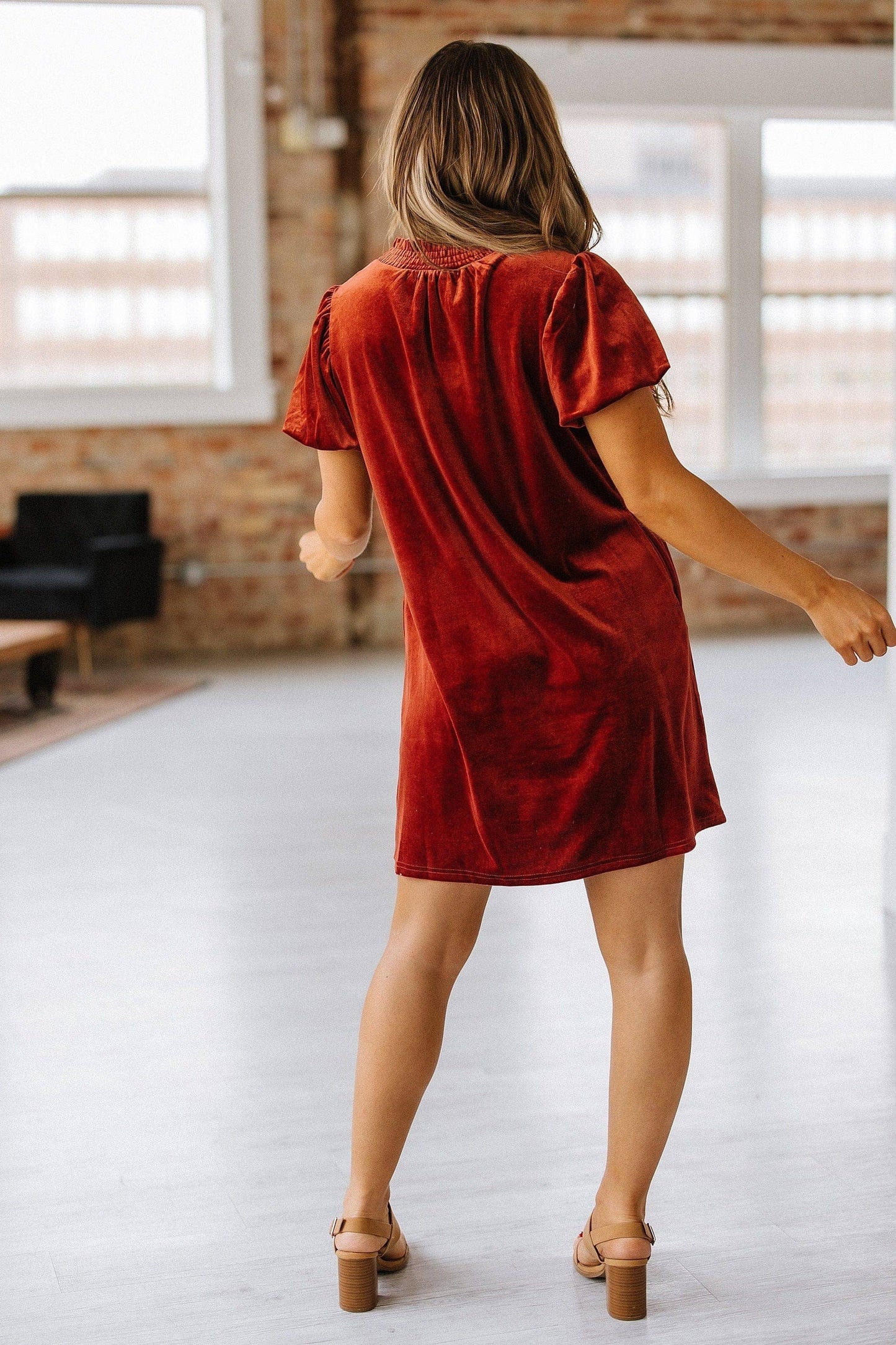 Bryson Velvet Smocked Mini Dress