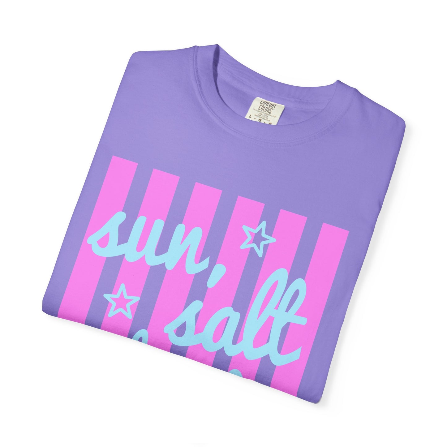Sun, Salt and Sand Beach T-Shirt — Retro Striped Summer Tee