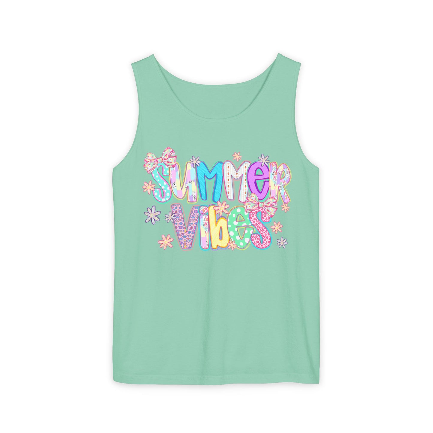 Summer Vibes Tank Top — Colorful Retro Graphic Beach Shirt