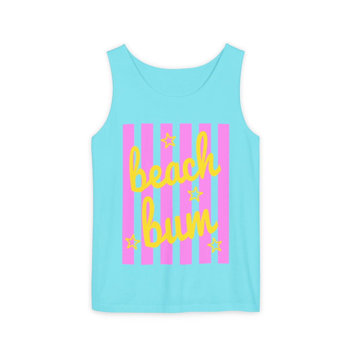 Beach Bum Tank Top — Retro Striped Summer Graphic Tank