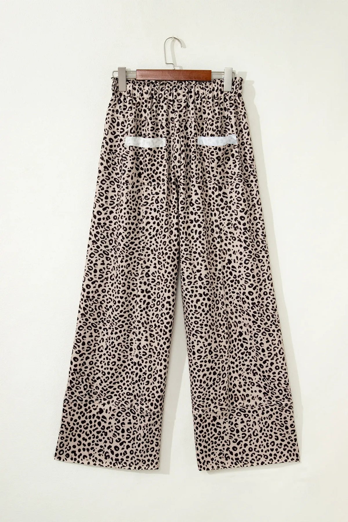 Animal Print Wide Leg Terry Knit Pants