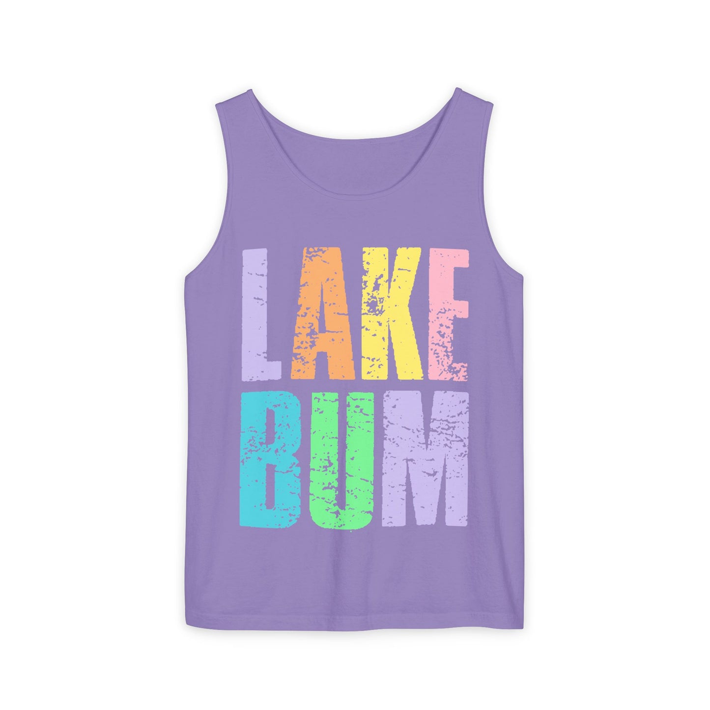 Lake Bum Tank Top — Bright Retro Lakeside Graphic Tank