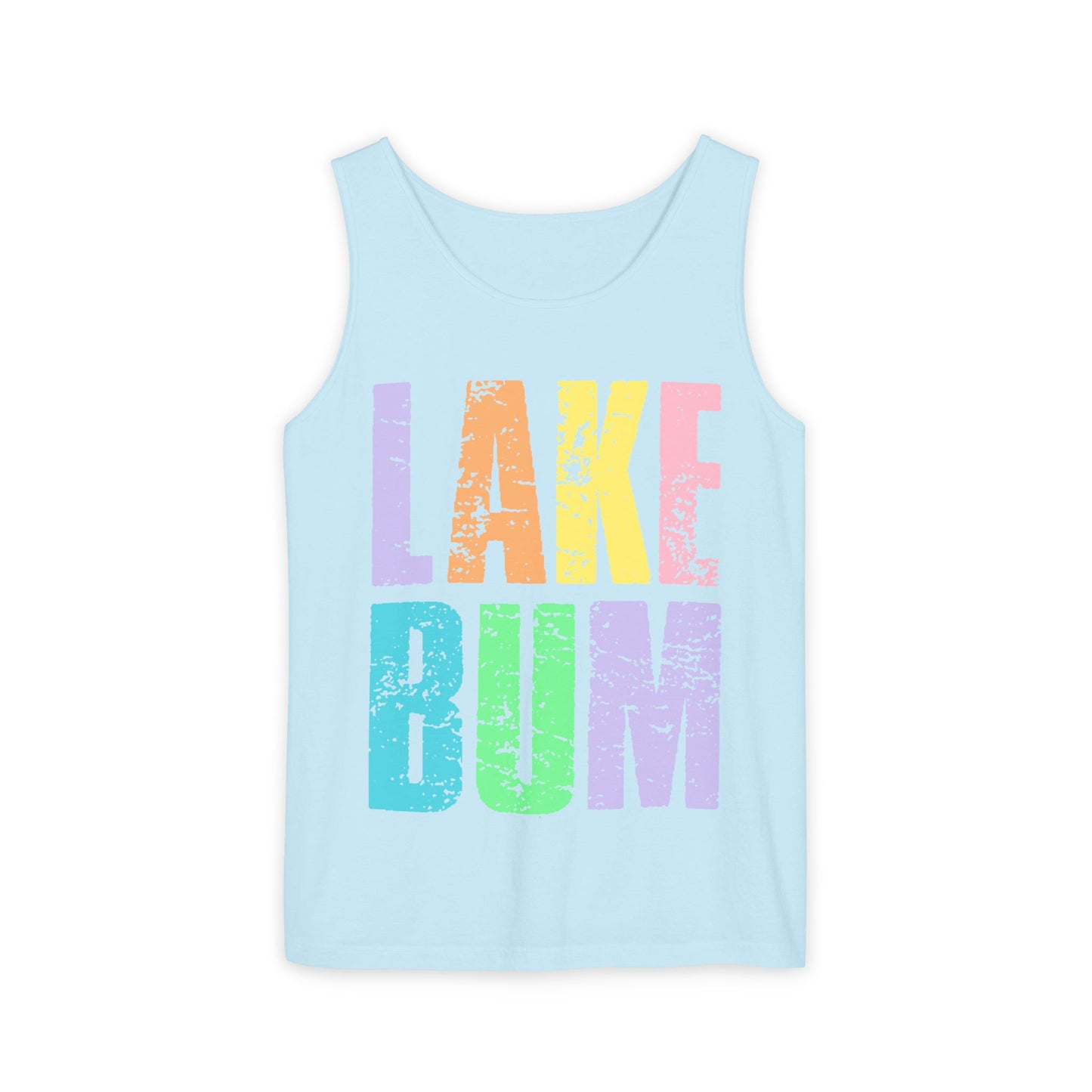 Lake Bum Tank Top — Bright Retro Lakeside Graphic Tank
