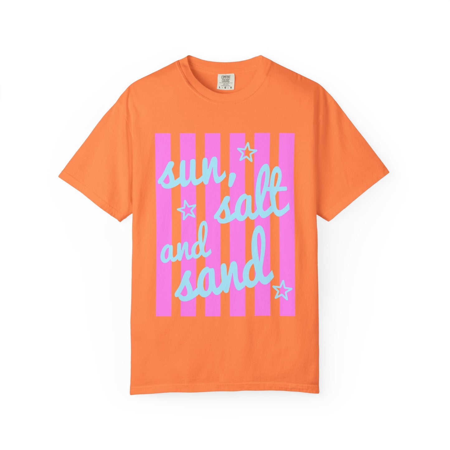 Sun, Salt and Sand Beach T-Shirt — Retro Striped Summer Tee