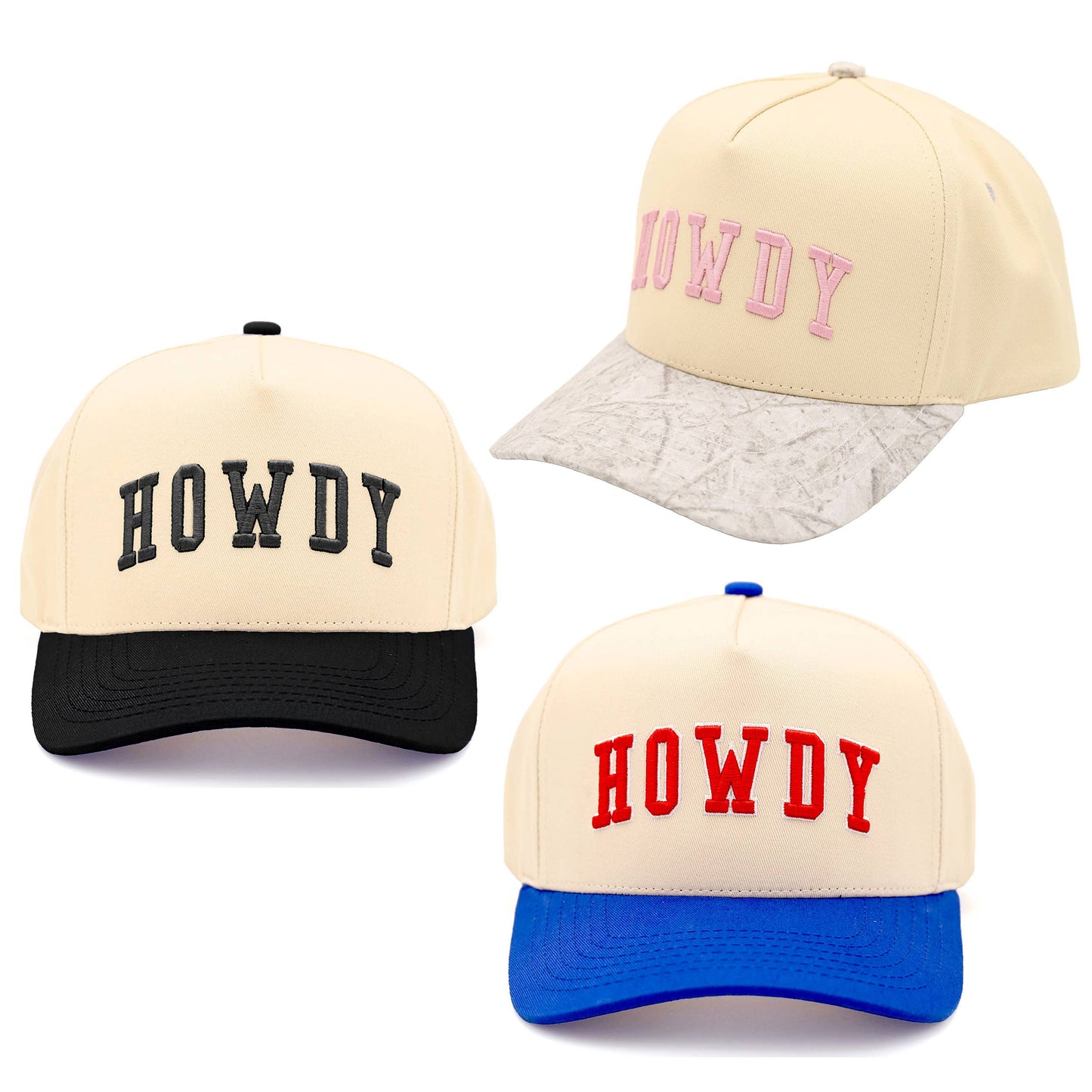 C.C HOWDY Letter Embroidered Two Tone Trucker Cap