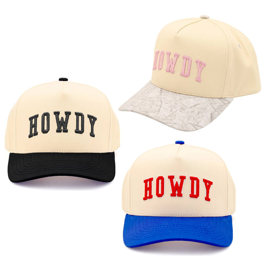 C.C HOWDY Letter Embroidered Two Tone Trucker Cap
