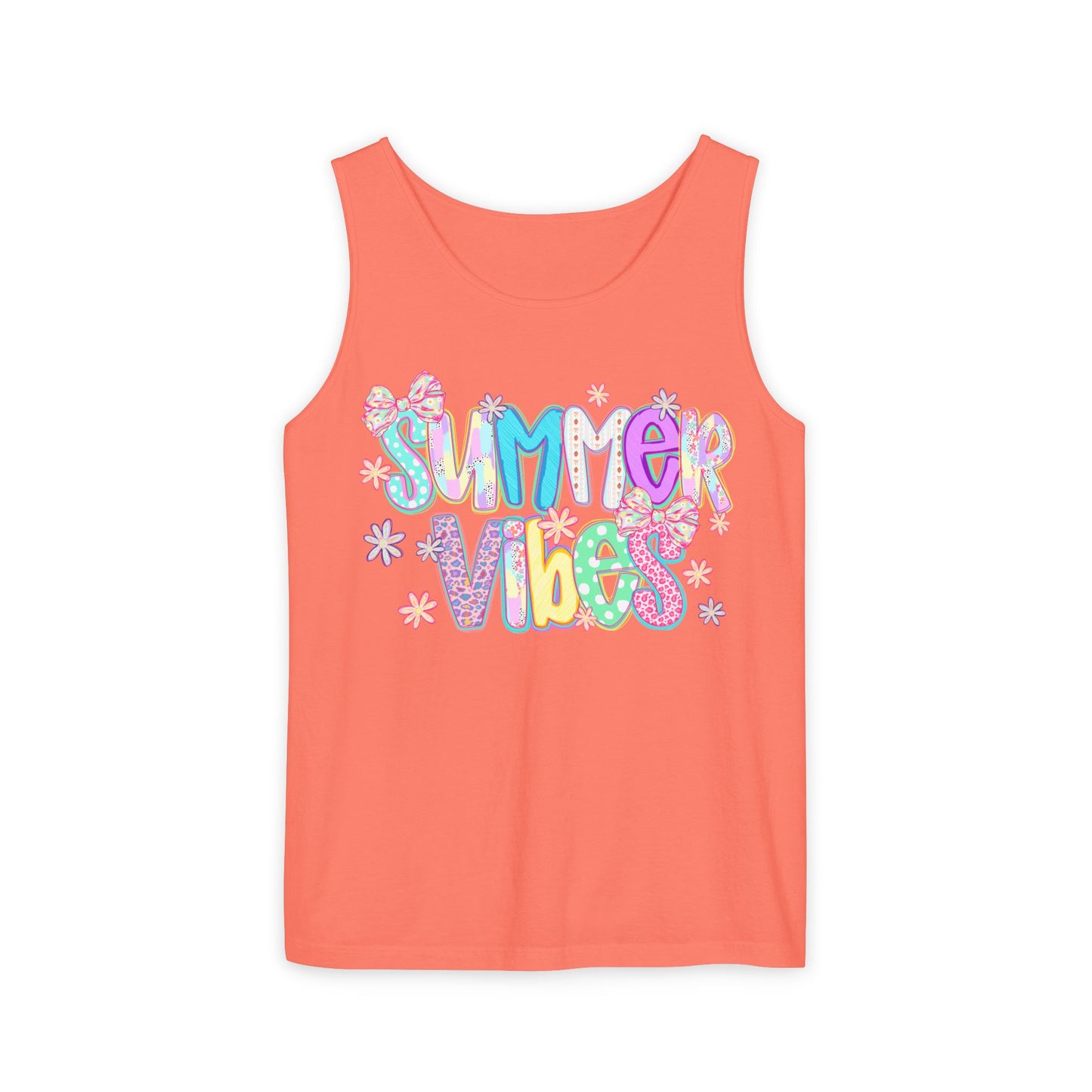 Summer Vibes Tank Top — Colorful Retro Graphic Beach Shirt